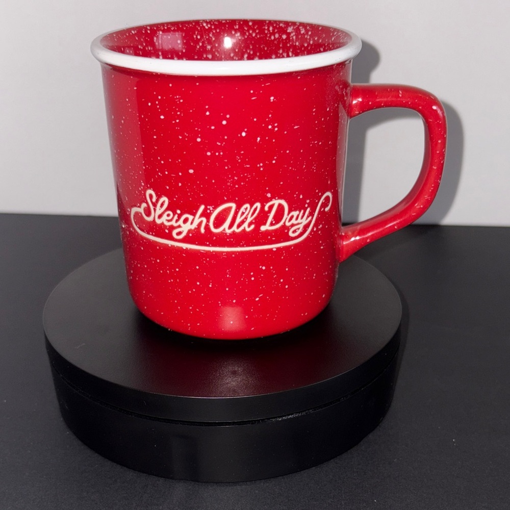 Crate&Barrel Festive Red Mug with White Speckles